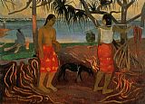 Paul Gauguin Famous Paintings - Beneath the Pandanus Tree